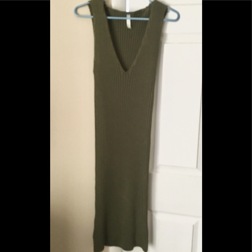 Olive Bodycon Sweater Tube Dress Plus Size